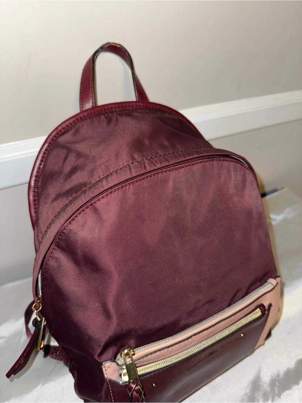 Calvin Klein Women's Two-Tone Burgundy and Blush Backpack